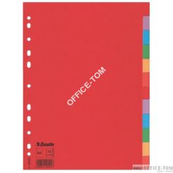 Przekładki, kolorowy Karton bez karty opisowej A4, 12 kartek Esselte