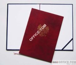 Okładka na dyplom z orłem złotym, bordo