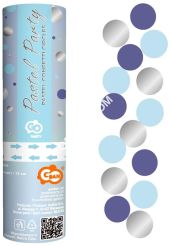 Konfetti pneumatyczne Kółeczka (niebieskie, granatowe, srebrne) 15 cm, Godan