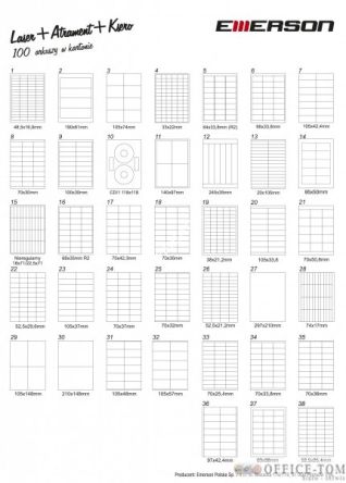 Etykiety niereguralne A4 18*71