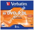 Płyta VERBATIM DVD-R DL  jewel case  8.5GB  4x  Matt Silver - 2