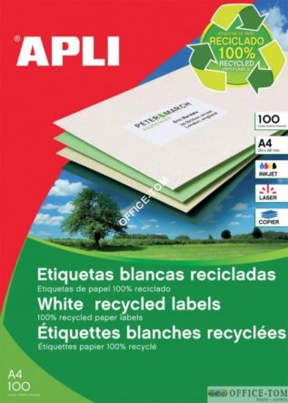 Etykiety APLI  ekologiczne 70x37mm Biały 100ark 2400szt