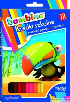 Kredki BAMBINO trójkątne 18 kol. dł. 18 cm w pud.kart. St.Majewski