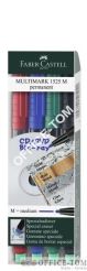 Foliopis Multimark z gumką OHP permanentny M 1,0  KPL 4 szt. FABER-CASTELL