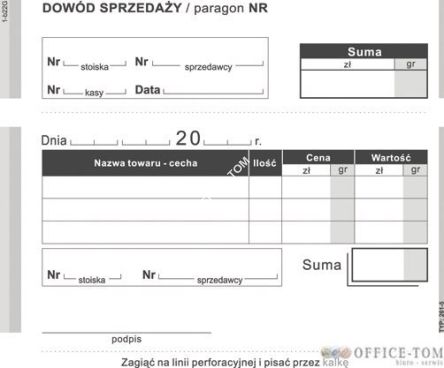 Dowód sprzedaży MICHALCZYK I PROKOP A6 80 kartek