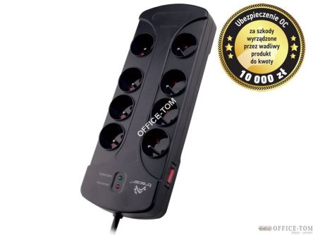 Listwa TRACER OWERGUIDE  8 gniazd 1,5m Czarny