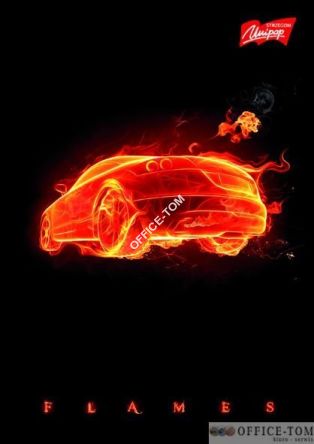 Zeszyt na spirali okładka laminowana A5, 80k., krata, FLAMES UNIPAP