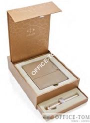 Zestaw Ingenuity Slim perłowy z notatnikiem PARKER