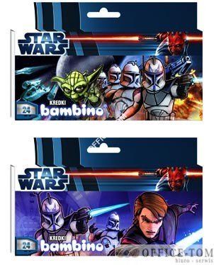 Kredki BAMBINO  24-kol.   w pud.kart. CLONE WARS St.Majewski