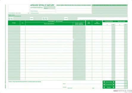 Arkusz spisu z natury MICHALCZYK I PROKOP A4 50 kartek