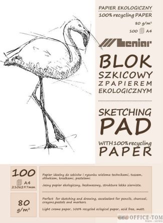 Szkicownik Jasny papier A4 100ark 80g/m2 LENIAR