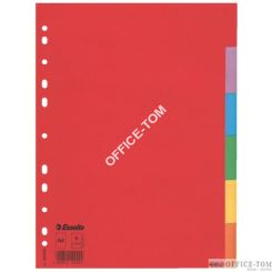 Przekładki, kolorowy karton bez karty opisowej A4, 6 kart ESSELTE