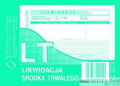 LT Likwidacja Środka Trwałego MICHALCZYK I PROKOP A6 40 kartek