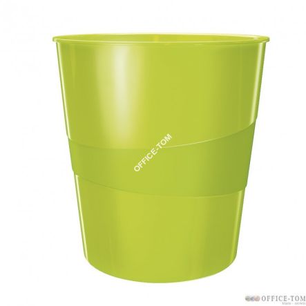Kosz na śmieci 15L Leitz WOW, zielony metalik