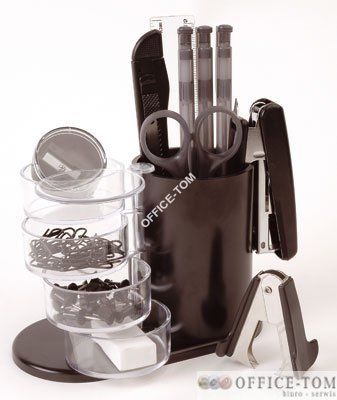 Przybornik na biurko EAGLE 720 S z wyposaż.czar.10 el. EAGLE