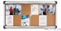 Gablota NOBO z przesuwnymi drzwiami 8 x A4 (970x766x60mm), korek