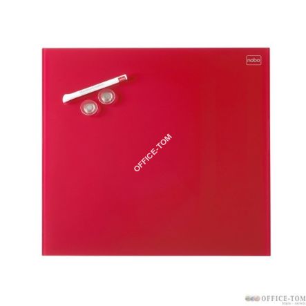 Tablica szklana Nobo Diamond Glass czerwona 450x450