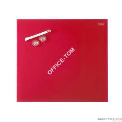 Tablica szklana Nobo Diamond Glass czerwona 450x450