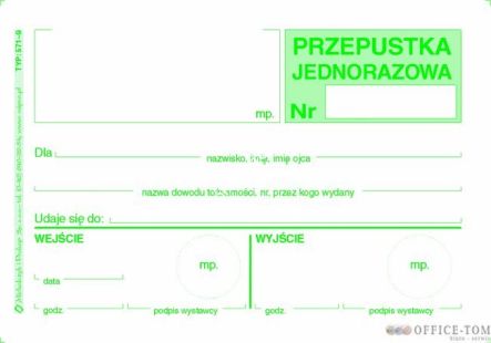 Przepustka jednorazowa MICHALCZYK I PROKOP A7 80 kartek