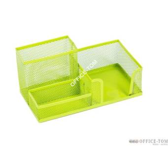 Przybornik na biurko siatka 205x103x98mm limonka LEVIATAN 009989
