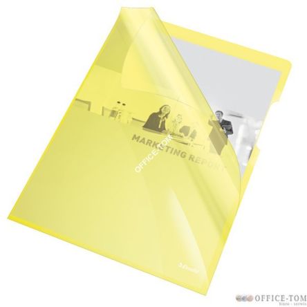 Ofertówki krystaliczne, sztywne A4 / 150 mic, ESSELTE, żółty
