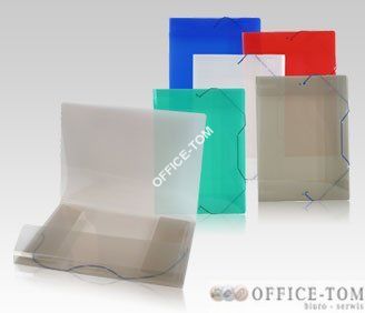 Teczka plastikowa z gumką szeroka TG-12 Biurfol Dymna transparnetna