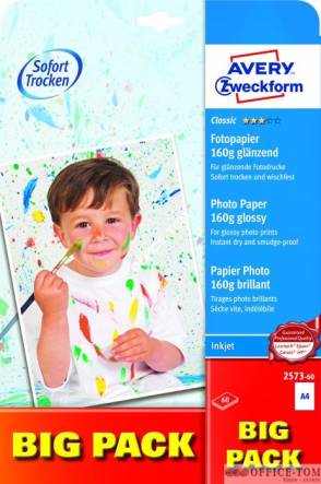 Papier Fotograficzny wysokobłyszczący, powlekany 160g Avery Zweckform A4 50 arkuszy