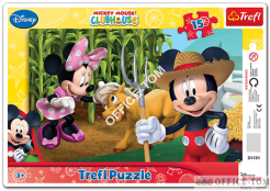 Puzzle Na wsi Myszka Miki - Puzzle Ramkowe 15 elementów TREFL 31131