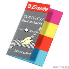 Zakładki samoprz. Esselte neon przezr. (4x50 kartek) 20x50mm, 4 kolory