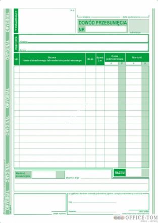 Dowód przesunięcia MICHALCZYK I PROKOP A5 80 kartek