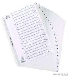 Przekładki BANTEX A4 numeryczne PP szare 1-20