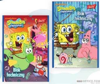 Blok techniczny A4, 10k. SPONGE BOB