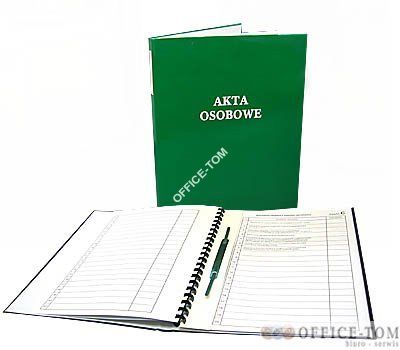 Teczka akt osobowych WARTA oprawa twarda b. wew. zielona zadr.