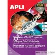 Etykiety APLI  na CD/DVD sr.114mm 300szt nieprzezroczyste Czarny 100ark 300szt - 2