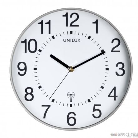 Zegar UNILUX WAVE 305 Ø metaliczny SZARY
