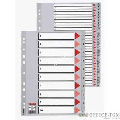 Przekładki indeksowe REXEL A4 1-10 kolorowe kartonowe Mylar