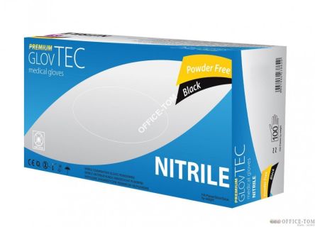 Rękawice nitrylowe S (100) czarne bezpudrowe 8%VAT