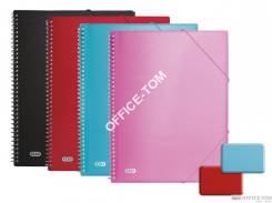 Album ofertowy ELBA URBAN 40 koszulek, A4, plastikowa spirala, na gumki czerwony