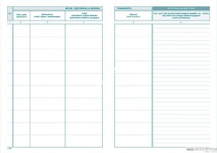 Rejestr mycia i dezynfekcji komory ładunkowej środka transportu MICHALCZYK I PROKOP A5 album 16 kartek