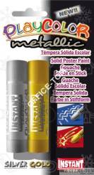 Farby w sztyfcie Playcolor one metallic złoty i srebrny blister
