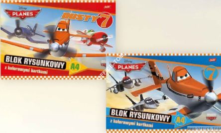 Blok rysunkowy z kolorowymi kartkami A4, 16k PLANES DISNEY