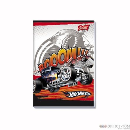 Zeszyt okładka laminowana A5, 16k., linia dwukolorowa, HOT WHEELS Unipap