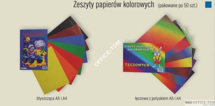 Zeszyt papierów kolorowych A5 kredowy CORMORAN *0017