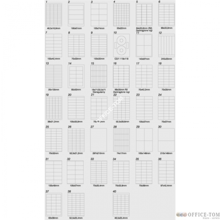 Etykieta samoprzylepna EMERSON A4 105*37 per 100szt biała nr023