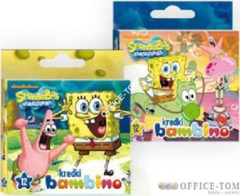Kredki BAMBINO  12-kol.   w pud.kart. SPONGE BOB St.Majewski