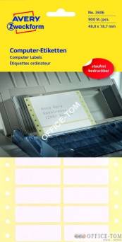 Etykiety AVERY ZWECKFORM uniwersalne do drukarek igłowych 48 x 19 mm, 900 szt./op., białe