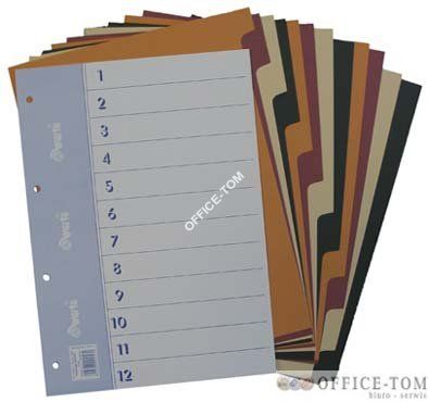 Przekładka WARTA ~A4, karton barwiony, 12 cz.