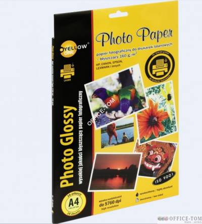 Papier foto A4 160g A20 błysz. (L4G160) LASER Yellow One