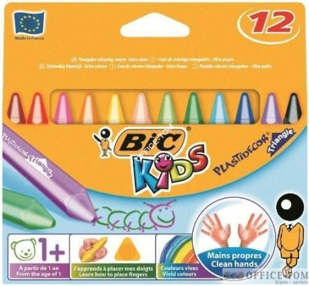 Kredki BIC Świecowe Plastidecor Triangle Pudełko 12