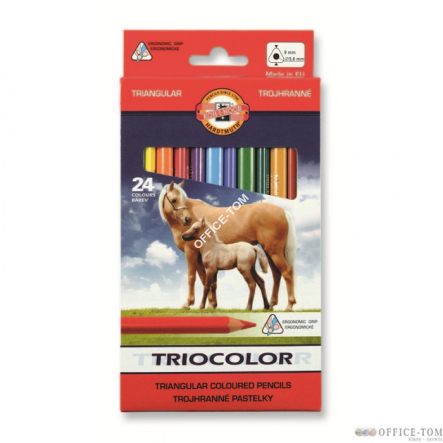 Kredki Kin Tricolor 3144 24 kolory 9 mm